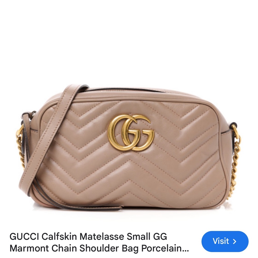 Gucci Porcelain Rose GG Marmont Shoulder Bag